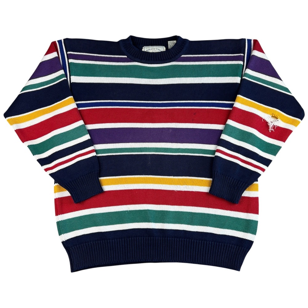 Vintage American Eagle Outfitters Striped Knit Sweater Mens Large Multicolor Y2K